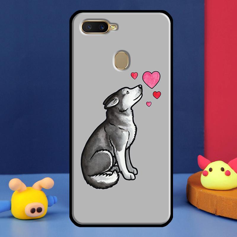 Чехол для собаки Сибирский Хаски для Oppo A16 A76 A96 A58 A78 A98 A5 A9 A91 A15 A17 A77 A52 A72 A74 A94 A54S A57S