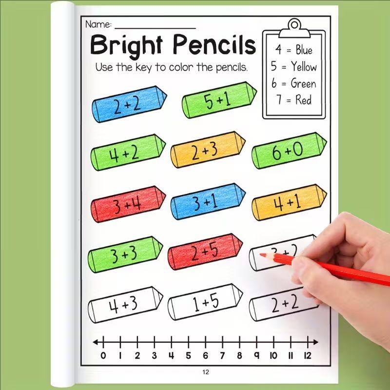 32-Page Math Workbook for Preschool & Kindergarten Students - Addition & Subtraction Practice Workbook Arithmetic Exercises