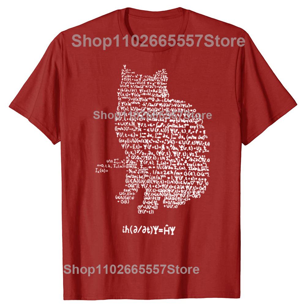 Maxwell Cat Quantum Mechanics Equation Theory T Shirts Physics and Mathematics Math Funny Cat Tshirt Oversized Men Europe Size