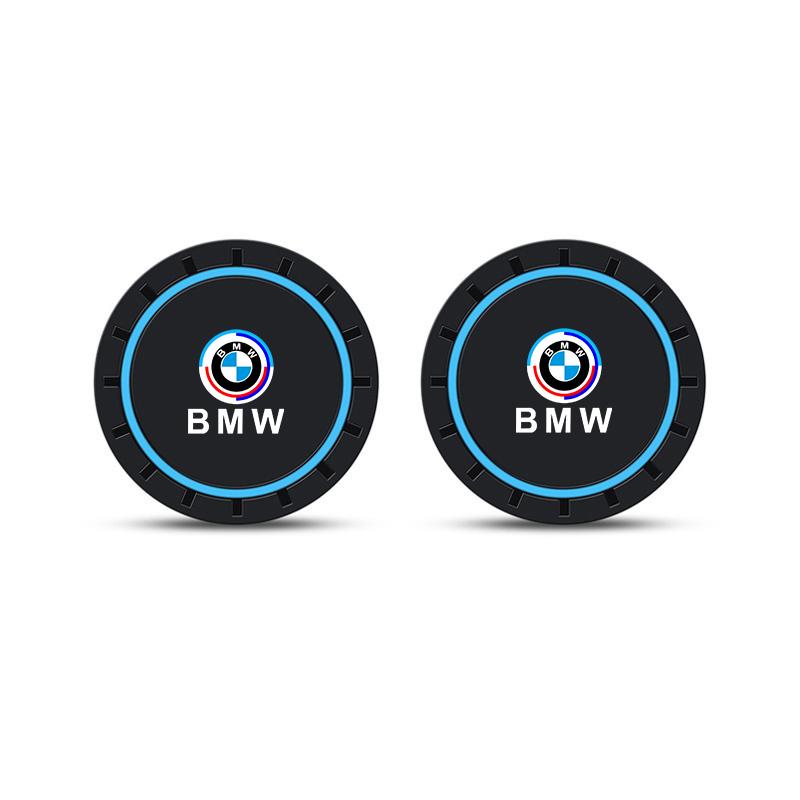 2pcs Car Water Cup Pad Car Coaster Anti-Slip Drink Holder Interior Mat For BMW 50th Anniversary E39 E46 E90 E60 F10 F11 F20 F30 WE5