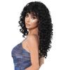 TikTok Kinky Curly Wig с челкой - иссиня-черные афро-текстурированные синтетические волосы, термостойкие кудри 3C-4A, естественный вид, защитный стиль парика