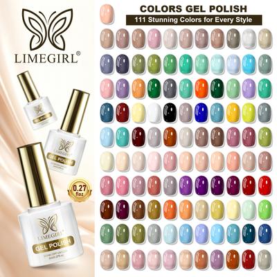 LIMEGIRL Набор Гель-лаков 111 Цветов Soak Off УФ/ЛЕД Гель для Ногтей 8 мл Высокий Блеск Салонное Качество