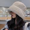 Winter New Imitation Rabbit Fur Hat Thick Plush Basin Hat Women's Cold Warm Bucket Hat