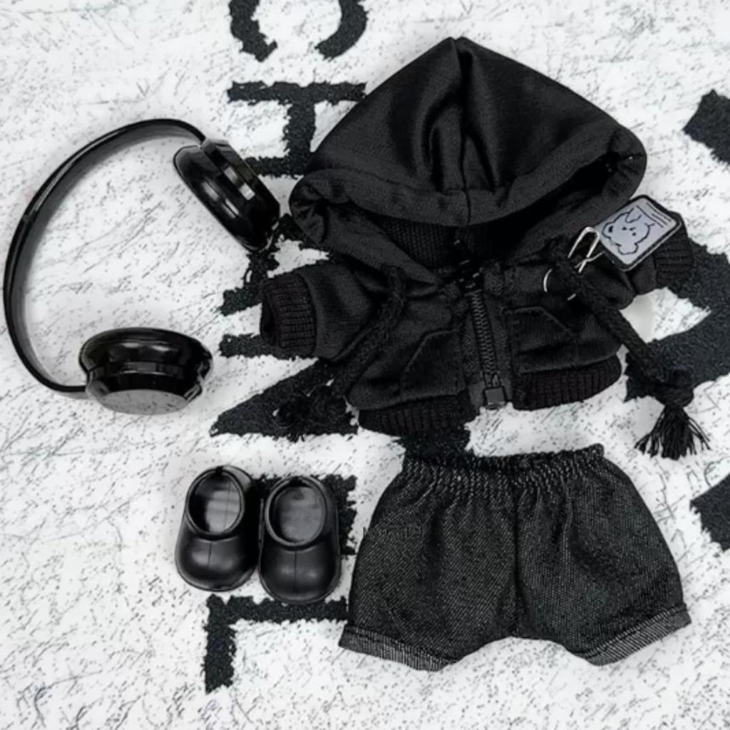 Cute Labubu 17cm Plush Clothes, Plush Clothes, Compatible with Labubu, Costume, Headphones