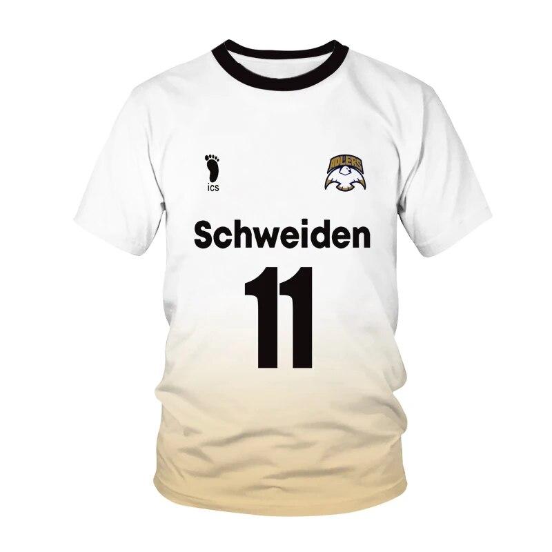 Аниме Haikyuu футболка с 3D принтом MSBY черный шакал спортивная повседневная мужская и женская уличная футболка модная футболка топы одежда в стиле Харадзюку