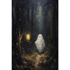 Halloween Ghost Poster Cute Ghost Forest Canvas Printing Poster Wall Art Festival Decoration Painting for Home Living Room Decor