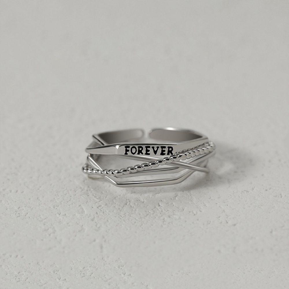 Day Gift Personality Korean Style Jewelry Men Geometric Ring Punk Finger Buckle Line Ring