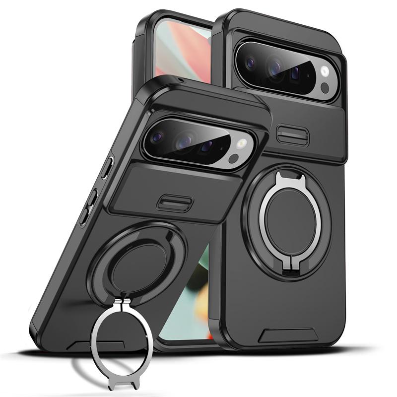 Для Google Pixel 10 9 Pro XL 10Pro 10A Бронированный Чехол-Подставка с Магнитным Кольцом Для Pixel 9A 8A 7 Pixel10 Pro Чехол с Защитой Сдвижной Крышкой Камеры