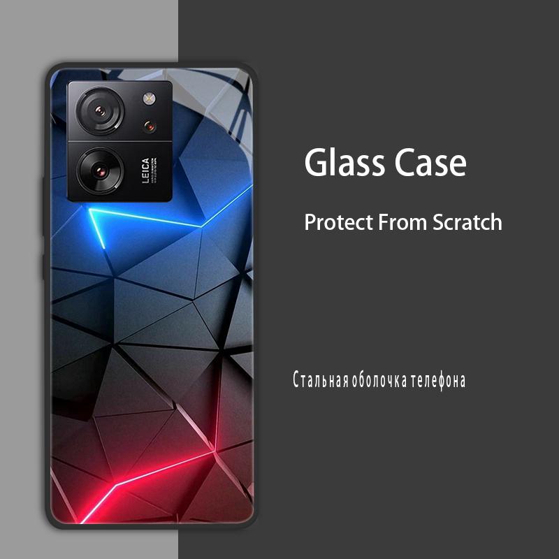 Для Xiaomi 13T 13T Pro Чехол Защитный Чехол из Закаленного Стекла Жесткий Ударопрочный Чехол Бампер Для Xiaomi Mi 13T Pro Mi13T Pro Защитный Чехол