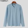 INCERUN Autumn Men Zipper Long Sleeve Knitted Sweaters Casual Rib Pullovers