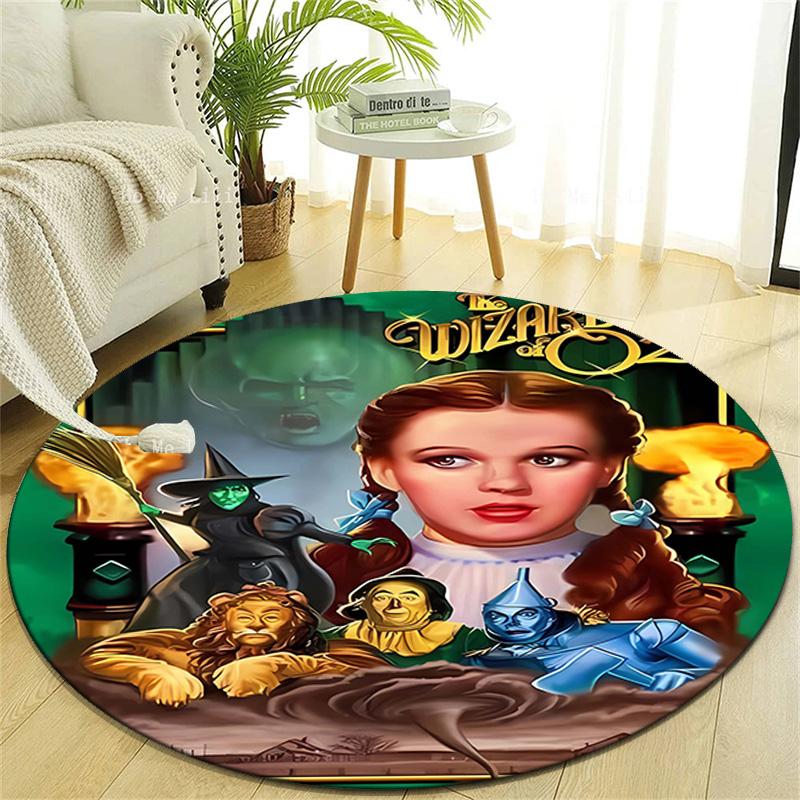 1pc The Wizard of Oz3 Design Printed Area Round Carpet for Bedroom Living Room Home Decor Rugs Mat Non Slip Mat Rug for Bedside