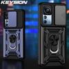 KEYSION Противоударный чехол для Xiaomi 12T Pro 5G, защитное кольцо для камеры, чехол-подставка для телефона Redmi K50 Ultra