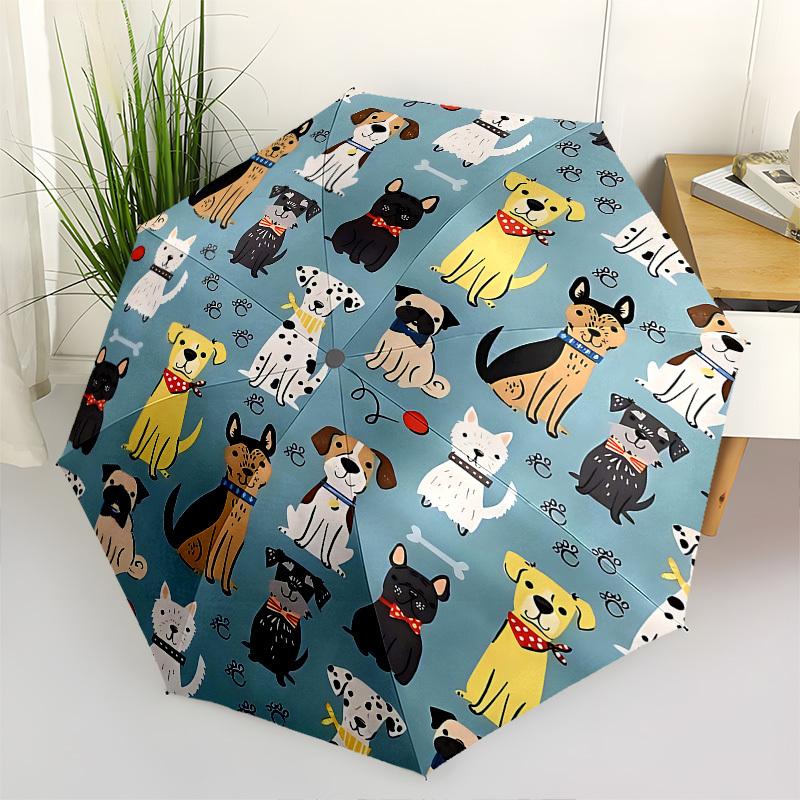 1 шт. зонт с принтом лапы собаки, 8 металлических спиц, пластиковая ручка, автоматическое открытие и закрытие, для ежедневного использования.1098