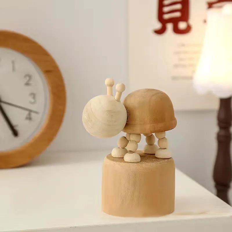 Деревянные поделки и украшения Мультяшные креативные DIY Белые животные Деревянные украшения Детский сад Рабочий стол Деревянная бочка Украшение YLE553
