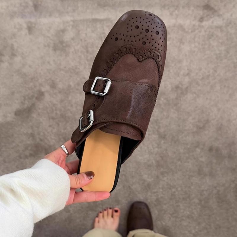 Fashion Summer Mules Slippers 2025 Designer Fashion Casual Comfortable Women Flat Shoes Retro Sheepskin Versatile Women Slippers