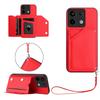 For Xiaomi Poco X6 5G/Xiaomi Redmi Note 13 Pro 5G Case Card Holder Kickstand Skin-Touch Phone Cover with Wrist Strap