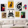 Abstract New Orleans Jazz Festival Black Cat Art Canvas Painting Nordic Posters And Prints Wall Pictures For Living Room Decor