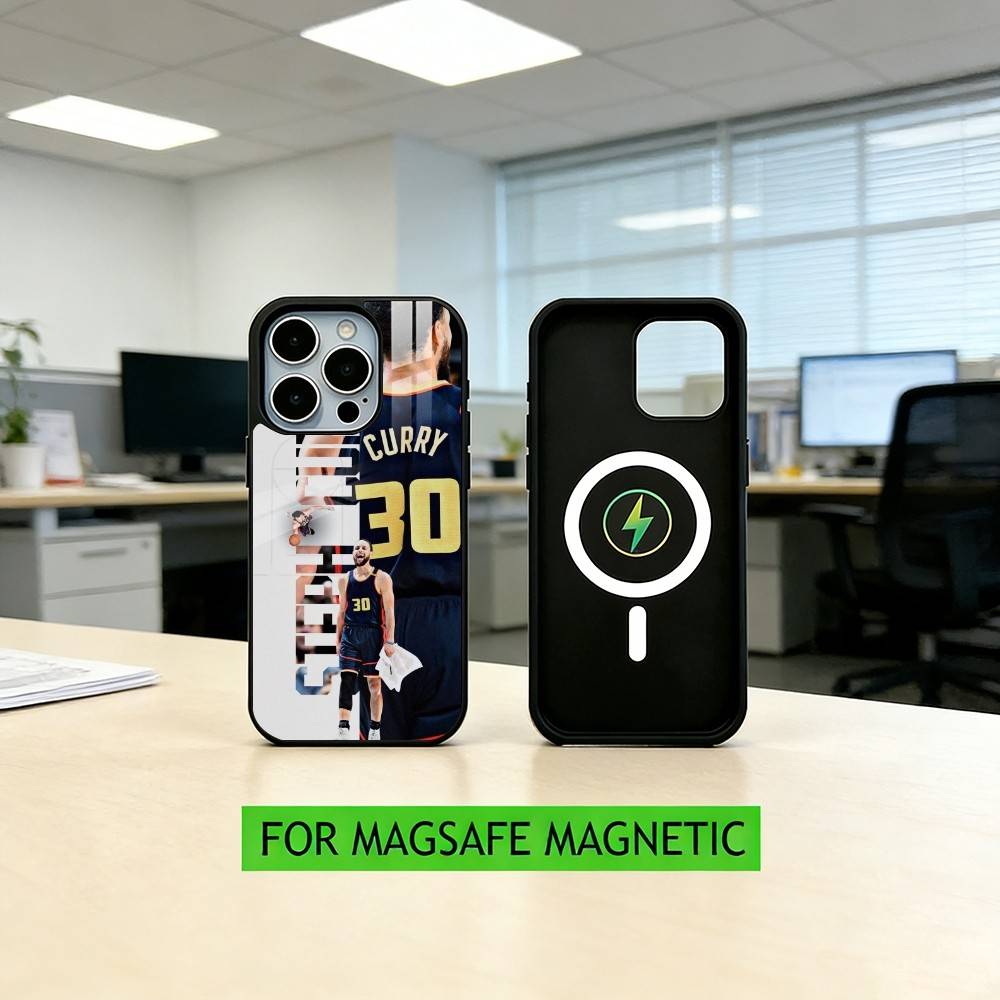 Чехол для телефона Stephen-n C-Curry-y для iPhone17,16,15,14,13,12,11 Plus,Pro Магнитный с Magsafe Беспроводной зарядкой