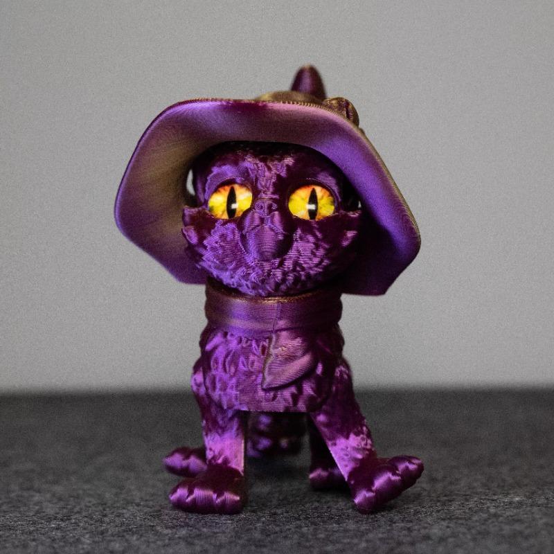 Магические животные-кошки, игрушки, напечатанные на 3D-принтере, реалистичная бесшерстная фигурка, подвижная кошка-игрушка-антистресс для любителя кошек, коллекционера, украшение для дома