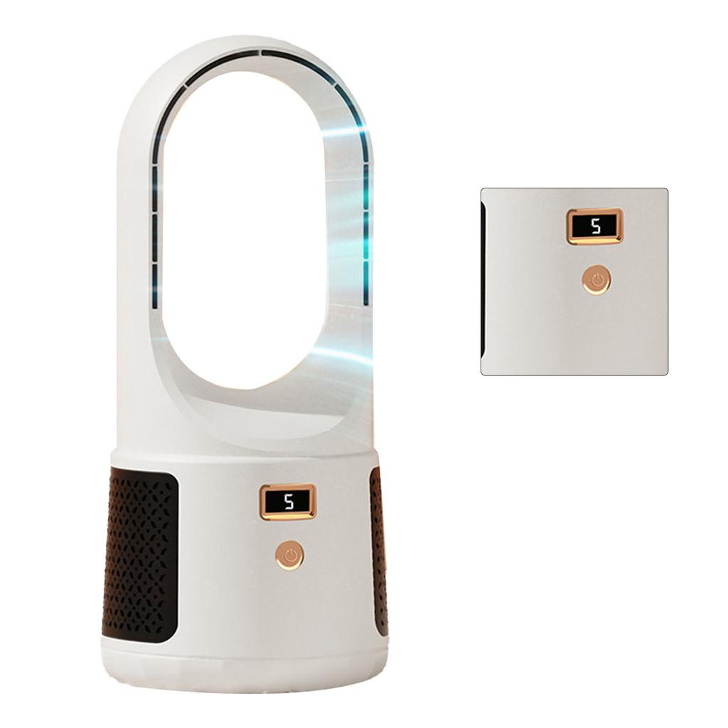 Вентилятор Tower Fan Bladeless с 6 скоростными режимами, зарядка через USB, светодиодный дисплей, низкий уровень шума, настольный вентилятор для семейного офиса