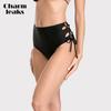 Women's Swimming Briefs High Waist Solid Swimming Trunks Swimming Shorts Women Shorts Bikini Bandage Bottom Sexy Briefs