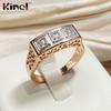 Shiny Silver Color Zircon Rings For Women Luxury Rose Gold Bride Wedding Rings Gift Fine Jewelry