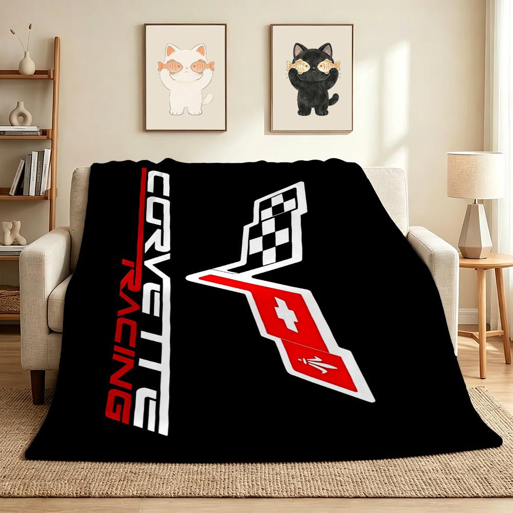 Corvette Flannel Blanket Throw Blanket Soft Warm Sofa Bed Camping home Decor Unique Christmas Gift C9261236
