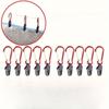 10pcs Windproof Tent Awning Clamp with Carabiner Hook - Securely Fasten Tarpaulin and Wind Rope for Outdoor Camping