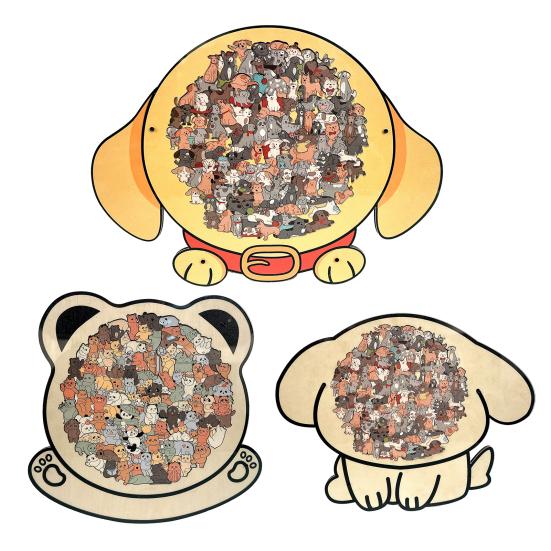 135 шт./набор Деревянный пазл в форме собаки Тренировка логики Деревянная головоломка с животными Игра Образовательная Сложная