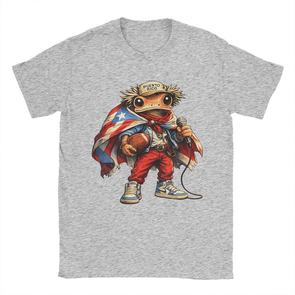 Puerto Rico Coqui Frog Funny Football TShirt Summer Pure Cotton TShirts For Unisex Popular Print Vintage Top Tees