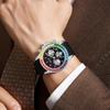 Rainbow Diamond Chronograph Men's Watch Six Pin Quartz Movement Waterproof Calendar Night Light Luxury Men's Watch