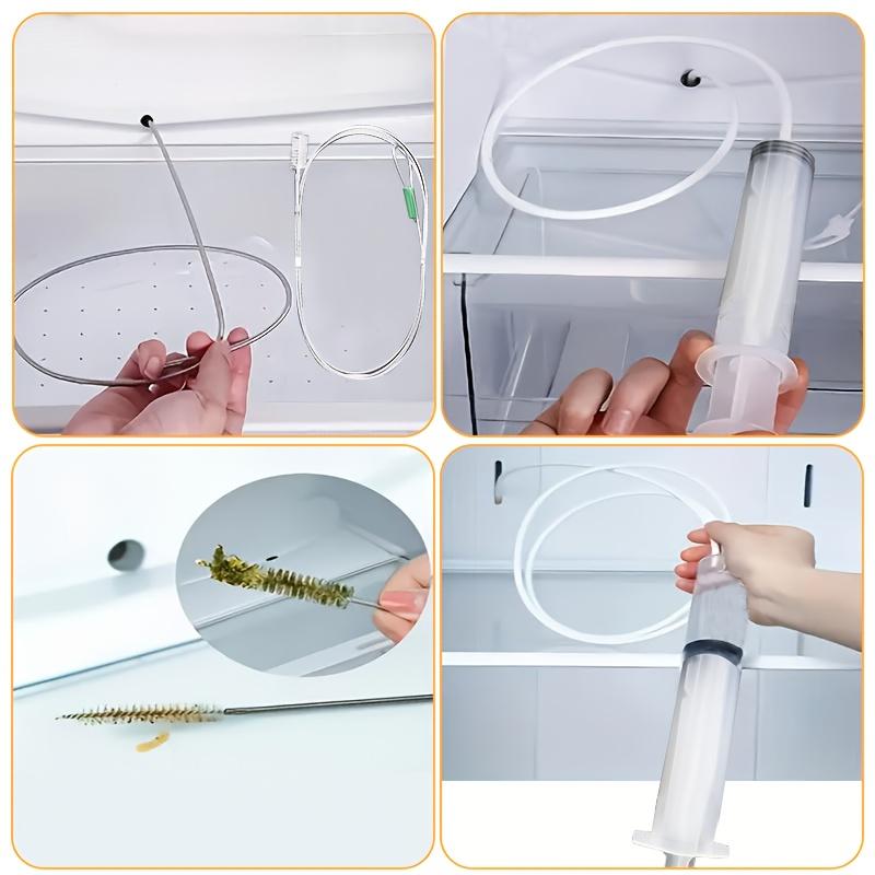 Набор для прочистки сливного отверстия холодильника, инструмент для очистки слива, щетка, трубка для подачи воды, мягкий шланг, используется для удаления остатков и грязи в холодильнике