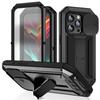 For iPhone 16e 16 15 14 Plus 13 Pro Max Rugged Metal Armor Phone Case Heavy Duty Aluminum Shockproof Cover Gorilla Glass Protect