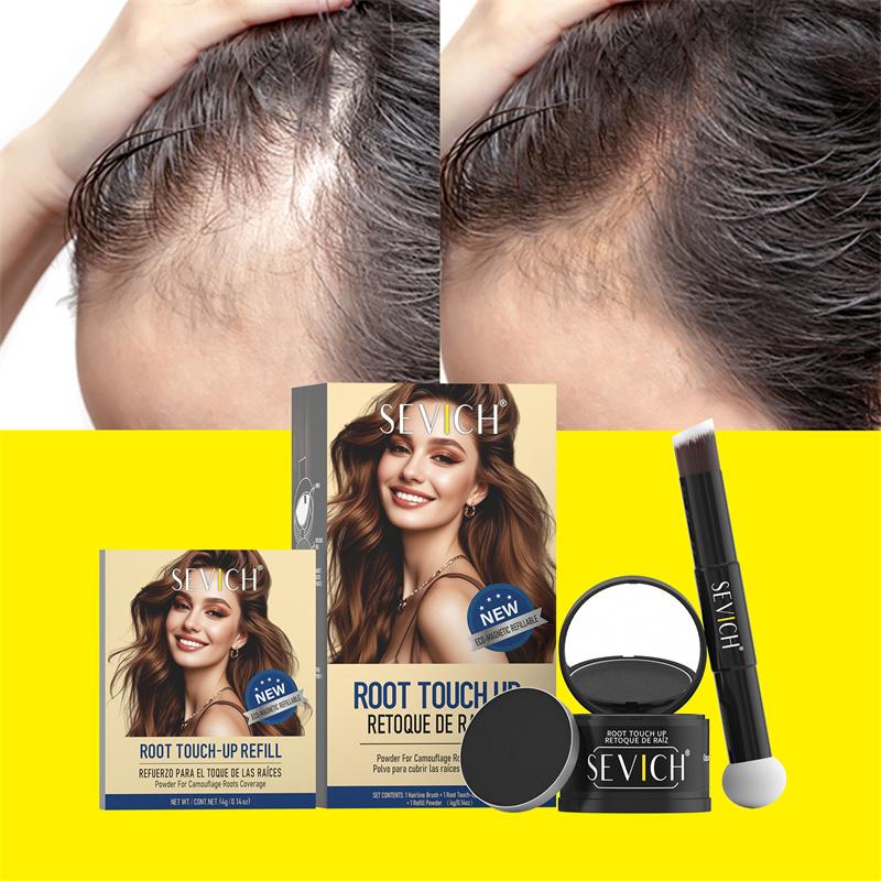 Пудра для линии роста волос Консилер Временная маскировка корней волос Контроль линии роста волос Покрытие седины Пудра-тень для линии роста волос Мгновенно