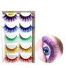 2 Box Thick Fluffy Lashes Colored False Eyelashes Beautiful 3D Curled Lashes  Women