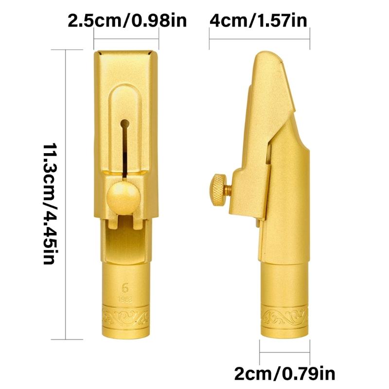Brass Sax Mouthpieces 5C/6C/7C/8C/9C for Saxophone Professional & Beginner Metal Tenors Saxophone Mouthpiece with Caps