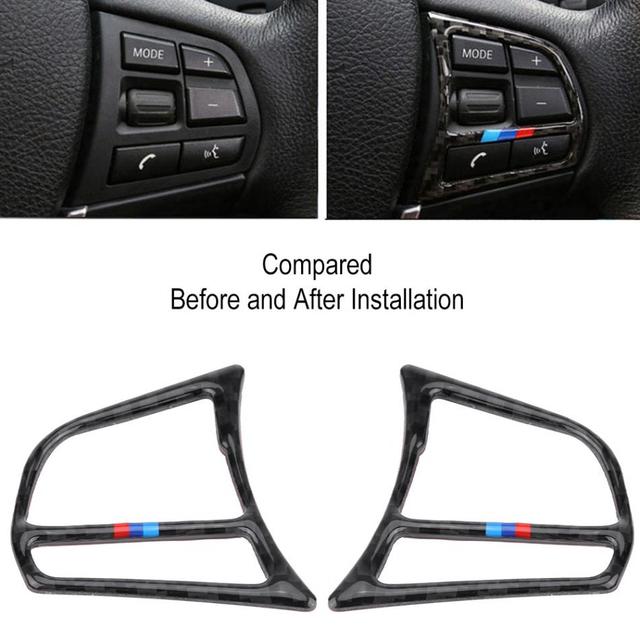 Интерьер кнопки на руль из углеродного волокна, наклейки, накладка, Стайлинг автомобиля для BMW F30 F31 F34 F45 F32 F33 F36 F22