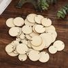 Natural Round Shape Slice Laser Cut Wood DIY Craft Wooden Ornament Wood Piece Hanging Pendant
