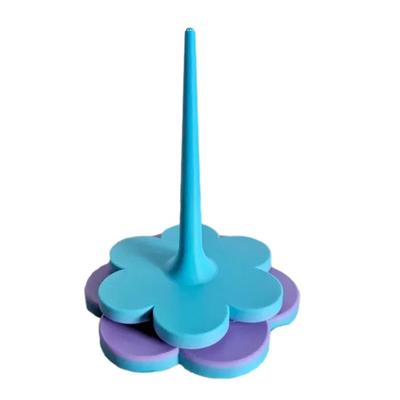 Напечатанный на 3D-принтере держатель для пряжи в виде цветка для вязания крючком, вязания, диспенсер-подставка для клубка пряжи без спутывания, гладкая прялка для женщин-мастериц