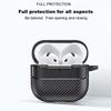 Защитный чехол-броня из углеродного волокна для наушников Apple Airpods 4 3 1&2 Pro 2 2-го поколения с противопотерянным крючком для Airpods Pro 3 2025