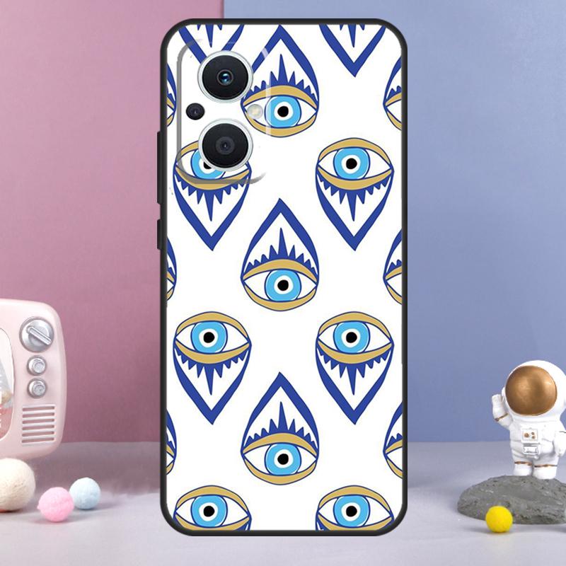 Счастливый глаз Синий с принтом Глаза Дьявола Чехол Для OPPO Reno 8 Lite 11F 12F 13F 14F 10 11 12 13 14 Pro OPPO Find X9 X5 X6 X8 Pro Чехол