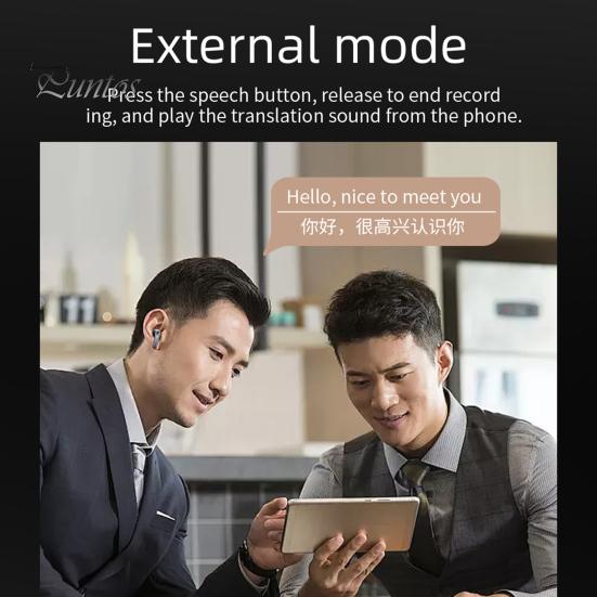 Bluetooth-compatible Translation Earbuds Active Noise Reduction Real-Time Language Translation Lightweight Design Wireless Earphones