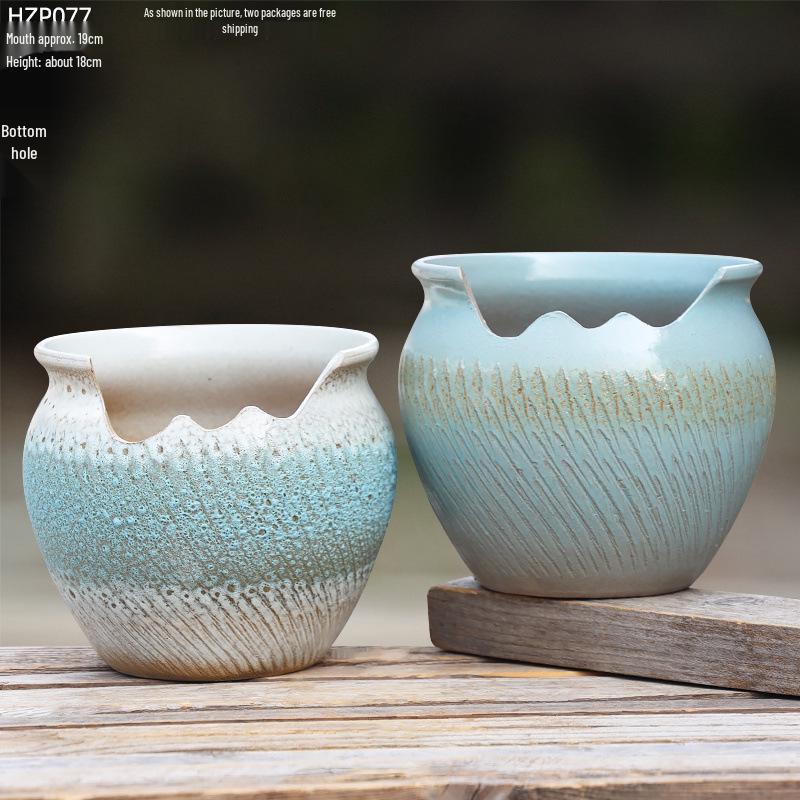 Large Caliber Ceramic Succulent Flower Pot with Free Shipping - Breathable Home Planter for Bougainvillea & Roses