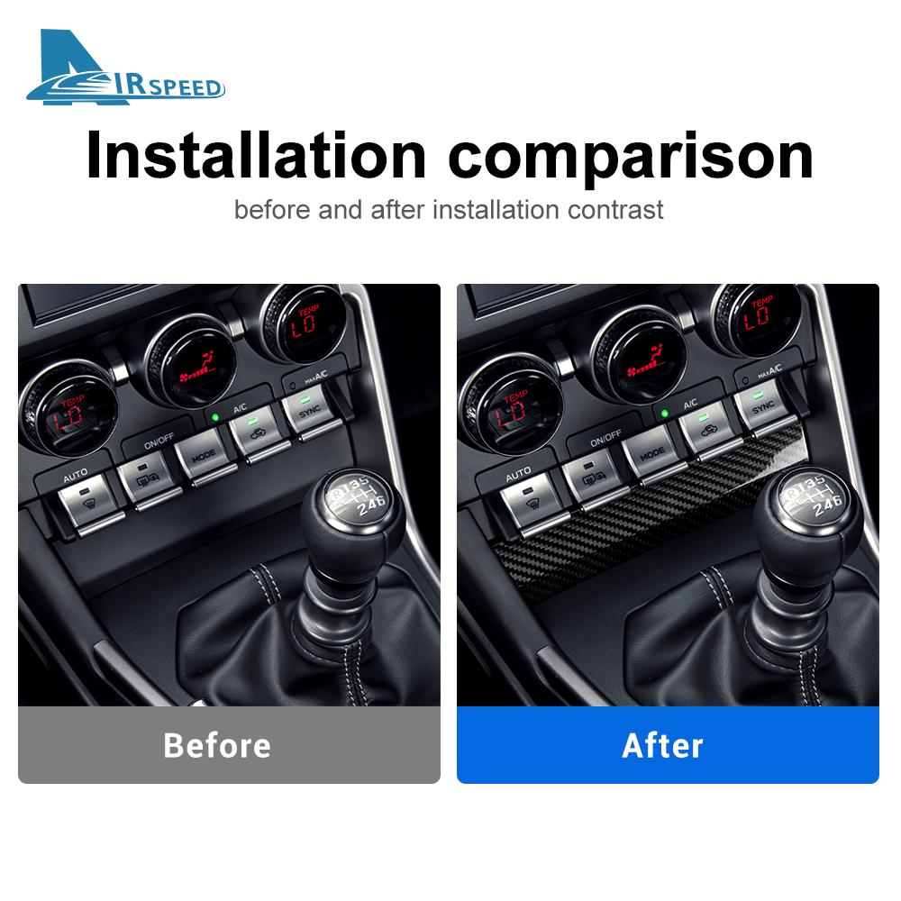 Real Hard Carbon Fiber Stickers For Subaru BRZ Toyota GR86 2021 2022 2023 2024 2025 2026 Air Conditioner Button Interior Cover