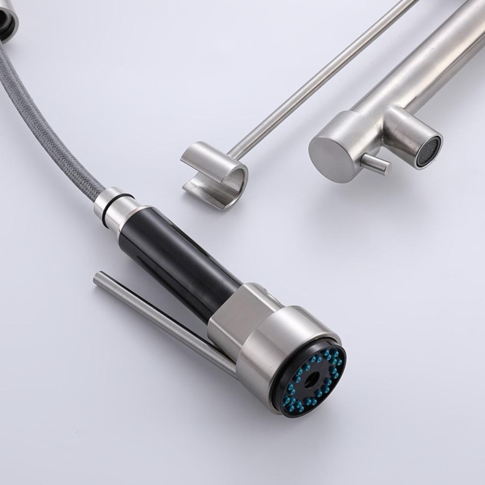 High Pressure Kitchen Faucet Plastic Pull Out Spray Head Spring Faucet Kitchen Spout Head