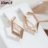 Kinel Glossy Geometric Rose Gold Color Earrings For Women
