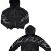 Gothic Style Zipper Hooded Sweatshirt With Graphic Print Loose Fit Unisex Pullover