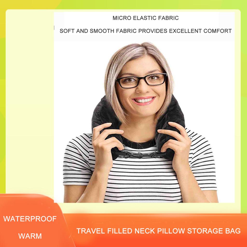 Travel Neck Pillow Storage Bag Stuffable Neck Pillow Refillable Pillows Sleeper Hold Pillow Neck Support Car U-shaped Headrest