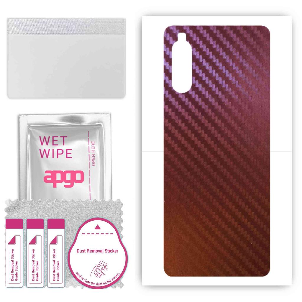 apgo skin sticker film foil vinyl for the BACK compatible with Sony Xperia 10 II, scratch-resistant, easy to install - Carbon Chameleon CAKA5