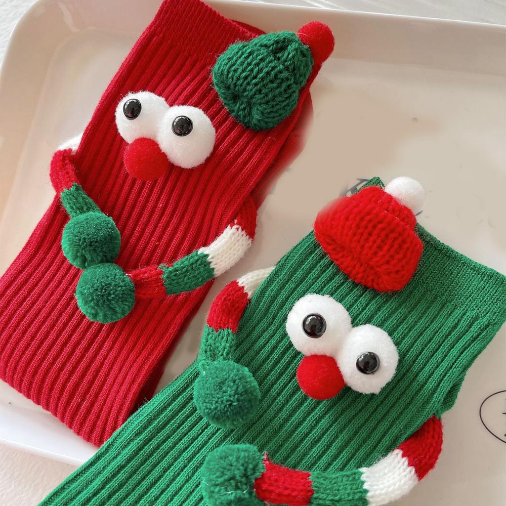Christmas Party Gloves for Various Ages Soft Knitted Gloves Lovely Festival Theme Hand Gloves/Socks for Family Member
